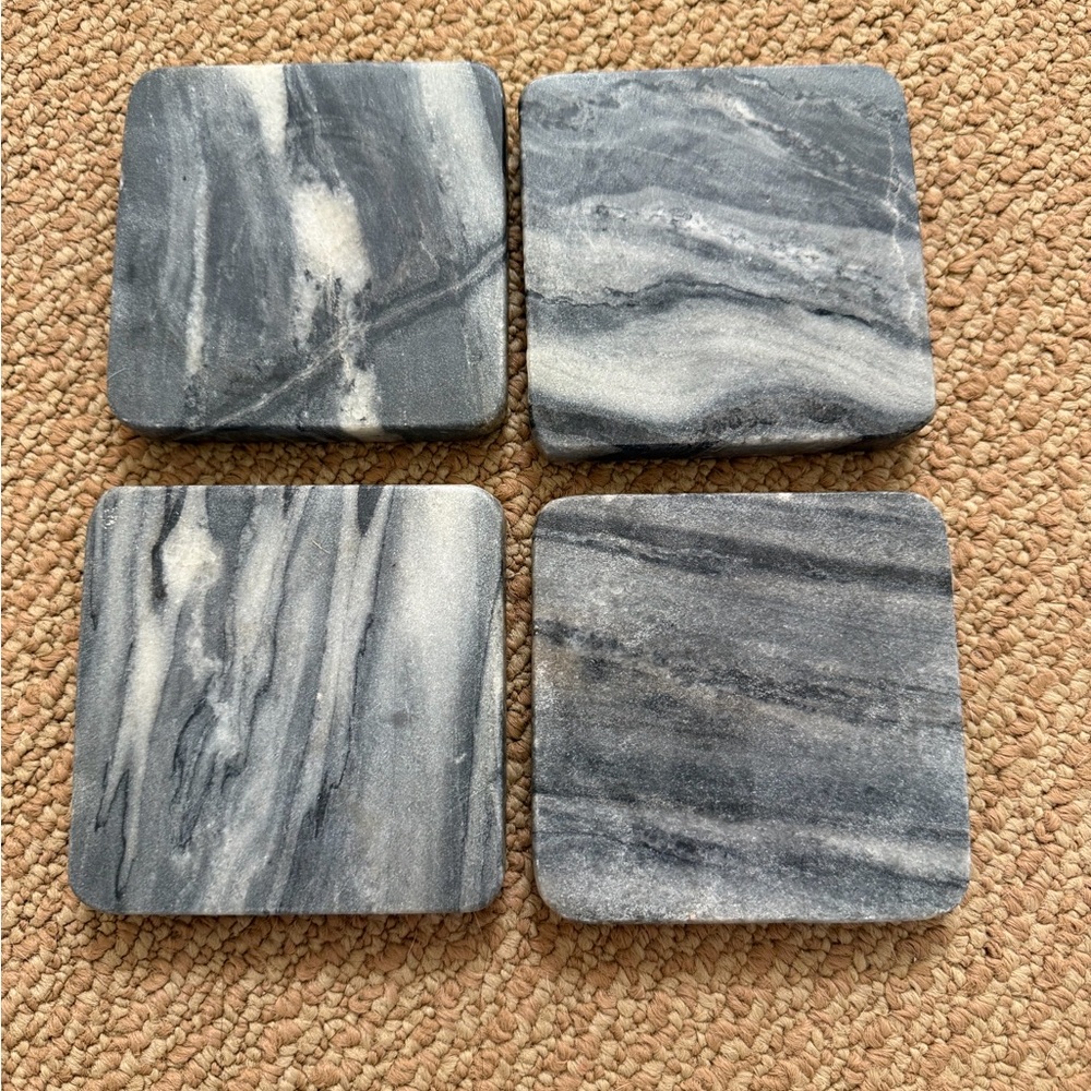 Set of Four Marble Coasters